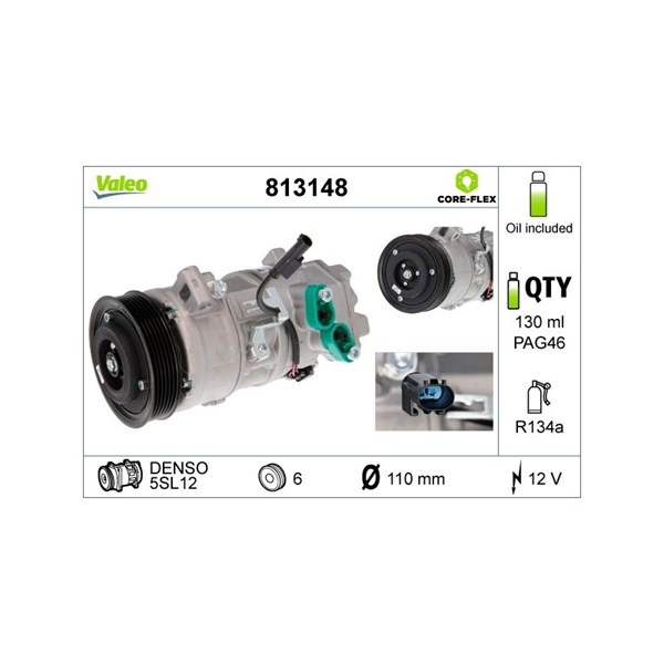 Kompressori, ilmastointilaite 12V VALEO VALEO
