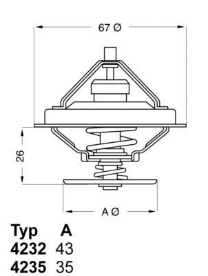 Termostaatti, jäähdytysneste BORGWARNER (WAHLER) BorgWarner (Wahler)