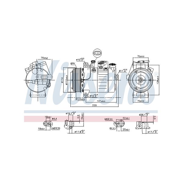 Kompressori, ilmastointilaite 12V NISSENS NISSENS Kompressori, ilmastointilaite 12V NISSENS NISSENS
