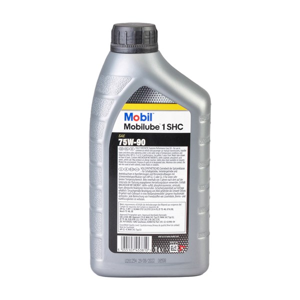 Vaihteistoöljy Mobilube 1 SHC 75W-90, 1L, Etuakseli, Taka-akseli MOBIL Vaihteistoöljy Mobilube 1 SHC 75W-90, 1L, Etuakseli, Taka-akseli MOBIL