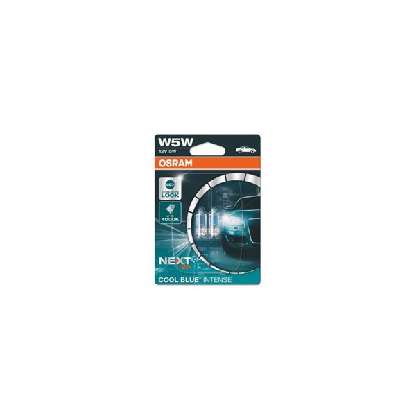 Polttimo OSRAM COOL BLUE INTENSE W5W W2,1x9,5d, Edessä, Takana O OSRAM Polttimo OSRAM COOL BLUE INTENSE W5W W2,1x9,5d, Edessä, Takana O OSRAM