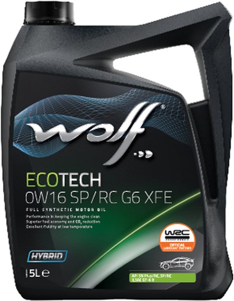 Moottoriöljy Wolf Ecotech 0w-16 Sp/rc G6 Xfe,5l WOLF