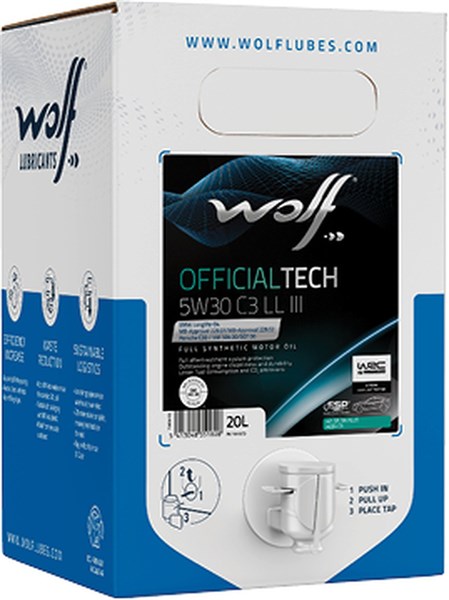 MOOTTORIÖLJY WOLF OFFICIALTECH 5W-30 C3, C2 LL III,20L WOLF