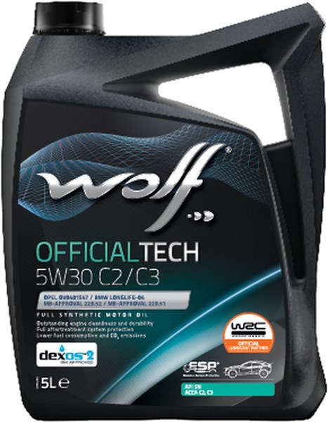 Moottoriöljy Wolf Officialtech 5w-30 C2/c3,5l WOLF