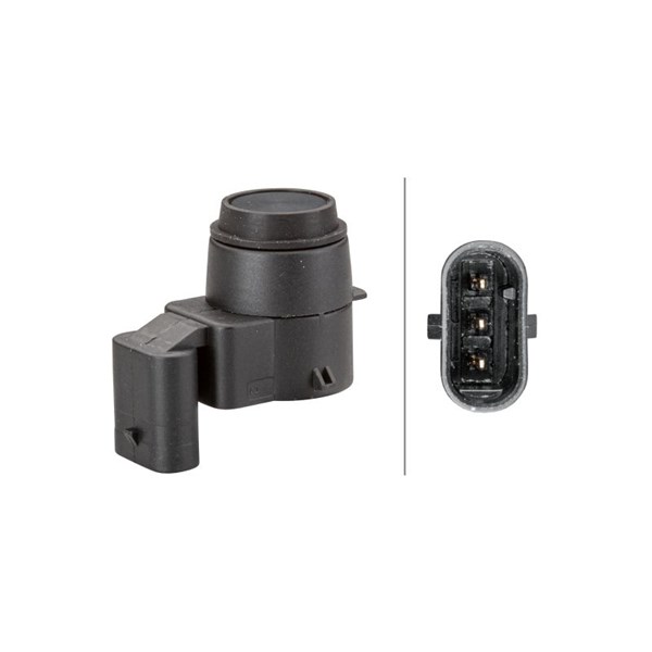 Tunnistin, etäisyystunnistin, Takana, Edessä, Ulompi, Edessä ja t HELLA