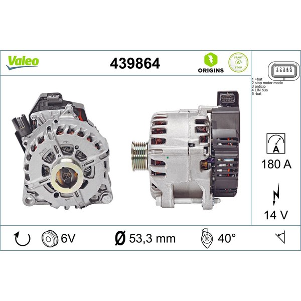 Käynnistinlaturi 14V 210A VALEO VALEO