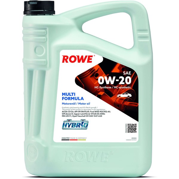 Moottoriöljy HIGHTEC MULTI FORMULA 0W-20 (20202) C5/C6, 5l ROWE ROWE