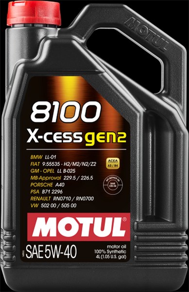Moottoriöljy Motul 8100 X-CESS GEN2 5W-40, 4L MOTUL