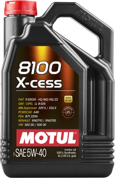 MOOTTORIÖLJY MOTUL 8100 X-CESS 5W-40 A3/B4, 4L MOTUL