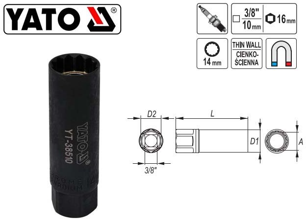 Sytytystulppa-avain Yato