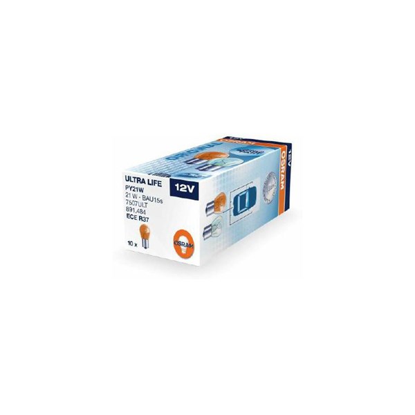 Polttimo OSRAM ULTRA LIFE PY21W BAU15s, Edessä, Takana, Edessä ja OSRAM