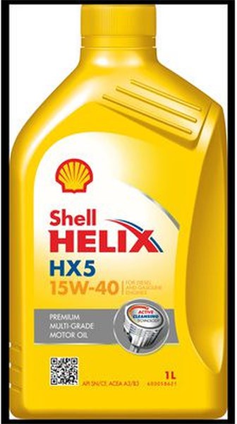 Moottoriöljy SHELL Helix HX5 15W-40, 1L SHELL SHELL
