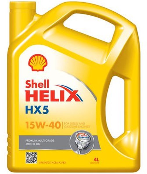 Moottoriöljy SHELL Helix HX5 15W-40, 4L SHELL