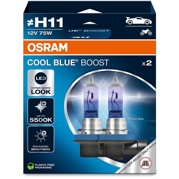 Halogeenilamppu Osram Cool Blue Boost H11 PGJ19-2, Universal OSRAM