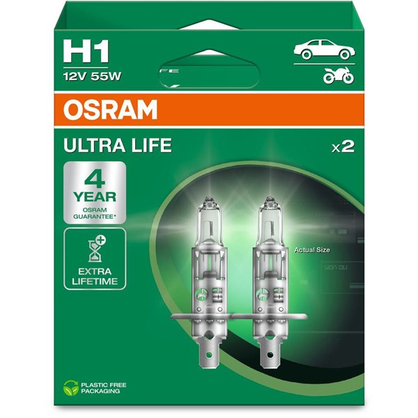 Halogeenilamppu Osram Ultra Life H1 P14.5s Osram 64150ULT-2HB OSRAM