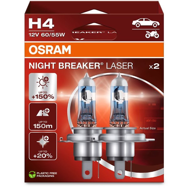 Halogeenipolttimo Osram Night Breaker Laser H4 P43t 12V OSRAM OSRAM