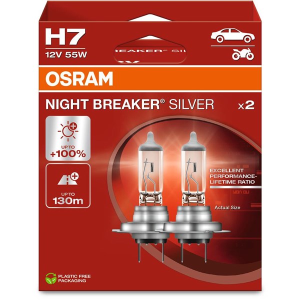 Halogeenilamppu Osram Night Breaker Silver H7 PX26d, Universal OSRAM