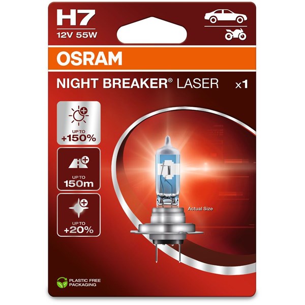 Halogeenipolttimo Osram Night Breaker Laser H7 PX26d 12V OSRAM OSRAM