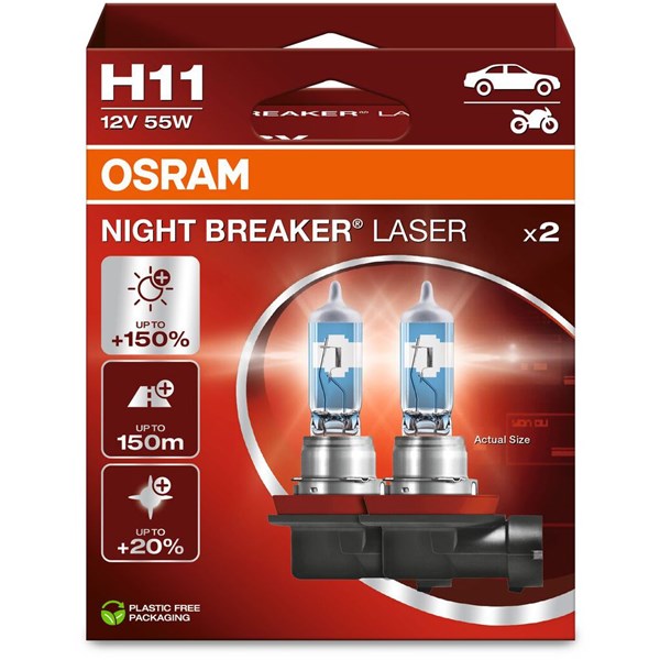 Halogeenilamppu Osram Night Breaker Laser ­H11 PGJ19-2 12V OSRAM OSRAM