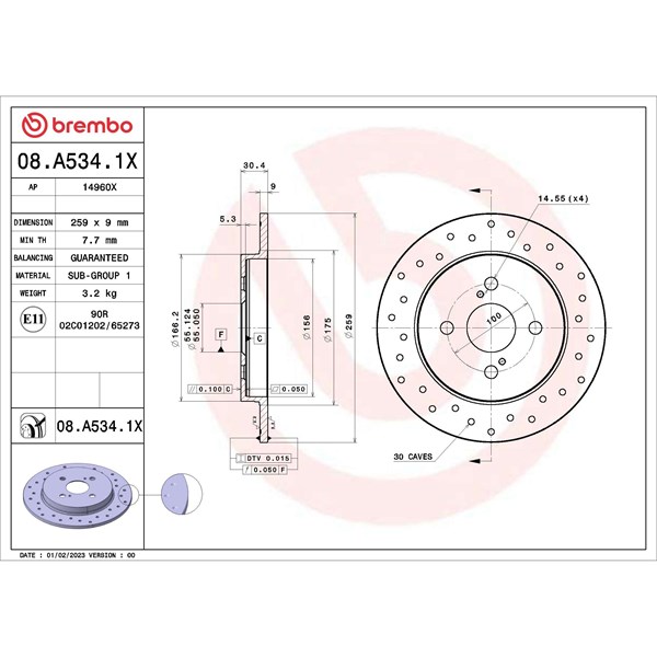 Jarrulevy Vakiomalli, Taka-akseli BREMBO BREMBO