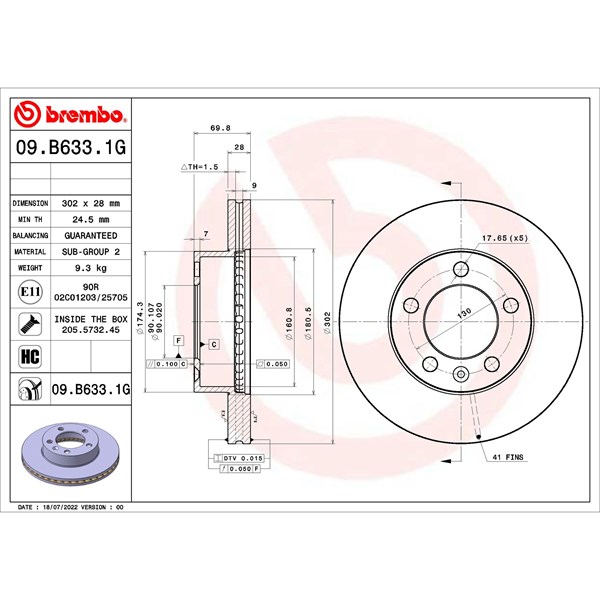 Jarrupalasarja, Levyjarru Tuuletettu, Etuakseli BREMBO BREMBO