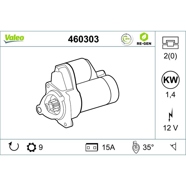 Käynnistin 12V VALEO VALEO
