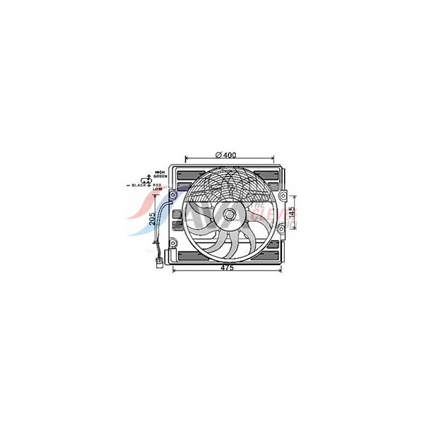Tuuletin, moottorin jäähdytys 12V AVA QUALITY COOLING AVA QUALITY COOLING