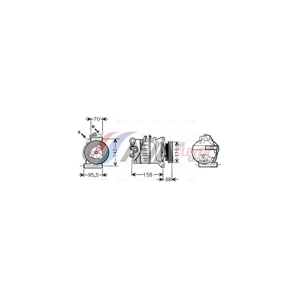Kompressori, ilmastointilaite 12V AVA QUALITY COOLING AVA QUALITY COOLING