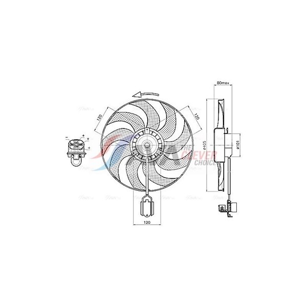 Tuuletin, moottorin jäähdytys 12V AVA QUALITY COOLING AVA QUALITY COOLING