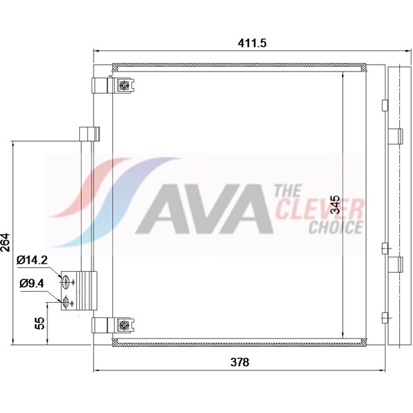 Kondensaattori, ilmastointilaite, Oikea AVA QUALITY COOLING AVA QUALITY COOLING