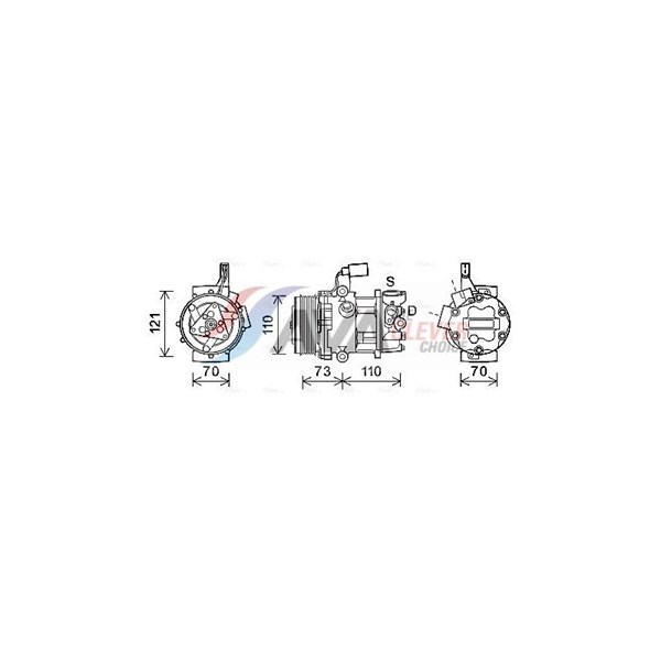 Kompressori, ilmastointilaite 12V AVA QUALITY COOLING AVA QUALITY COOLING