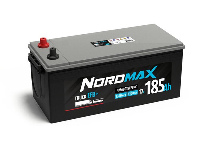 Kuorma-auton akku, Universal 12V Nordmax NM68032EFB+C Nordmax