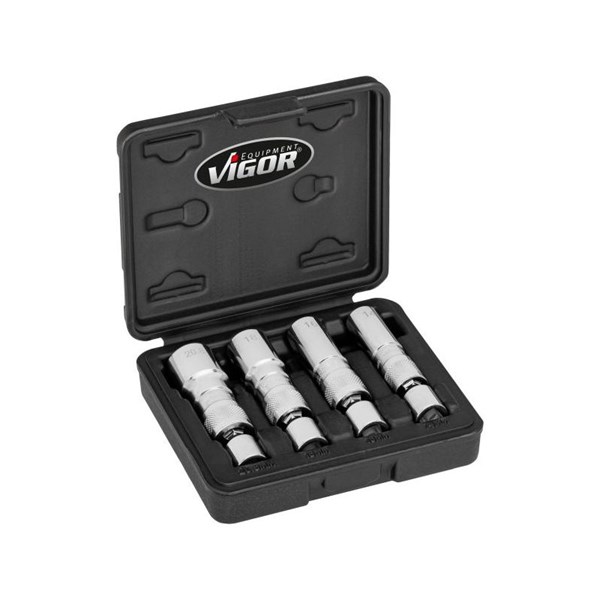 Vigor Hylsnyckelsats, tändstift V7002/4 - 2120136