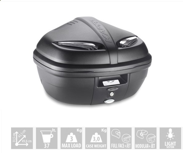 MC takalaukku Kappa Monolock musta 37L