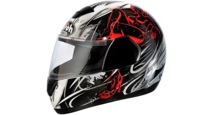 Mc Kypärä Airoh Speed Fire Evil Svart-Vit M AIROH AIROH