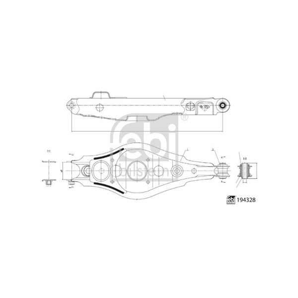 Tukivarsi, pyöräntuenta, Takana, Taka-akseli, oikea, Alla FEBI BI FEBI BILSTEIN Tukivarsi, pyöräntuenta, Takana, Taka-akseli, oikea, Alla FEBI BI FEBI BILSTEIN