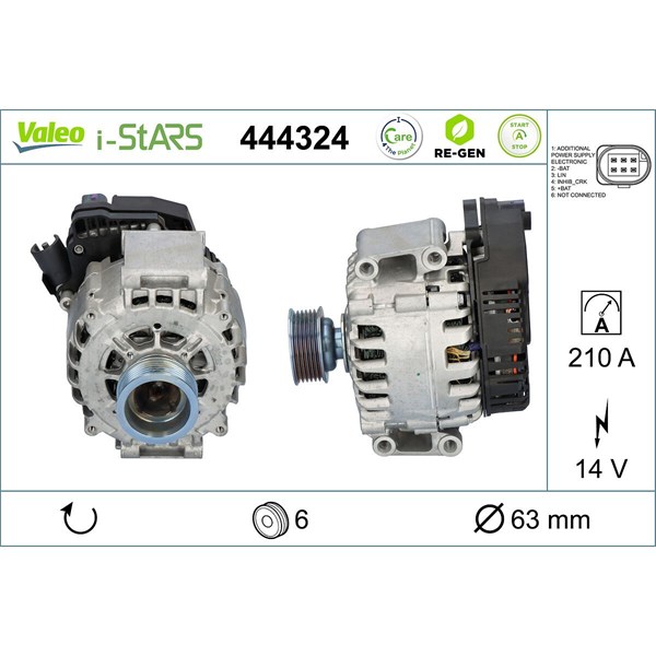 Käynnistinlaturi 14V 210A VALEO VALEO Käynnistinlaturi 14V 210A VALEO VALEO