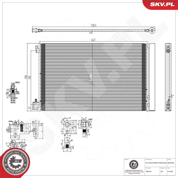 Kondensaattori, ilmastointilaite ESEN SKV ESEN SKV
