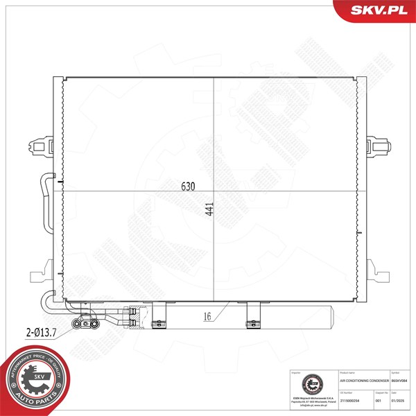 Kondensaattori, ilmastointilaite ESEN SKV ESEN SKV