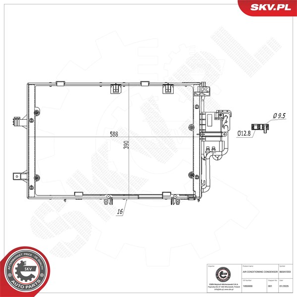 Kondensaattori, ilmastointilaite ESEN SKV ESEN SKV