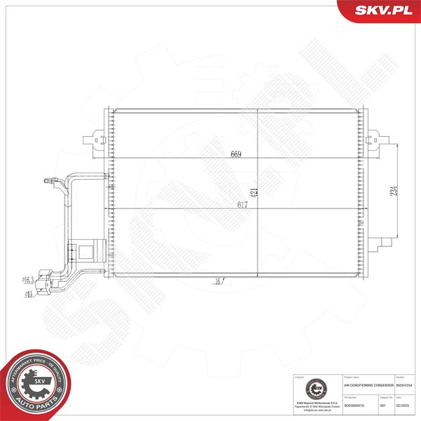 Kondensaattori, ilmastointilaite ESEN SKV ESEN SKV