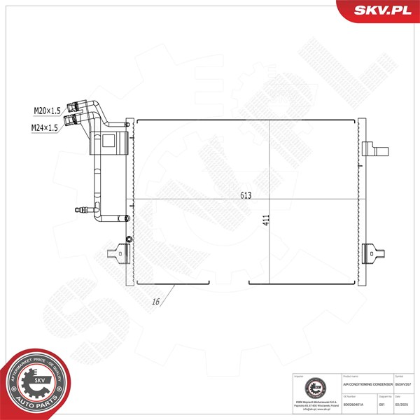 Kondensaattori, ilmastointilaite ESEN SKV ESEN SKV