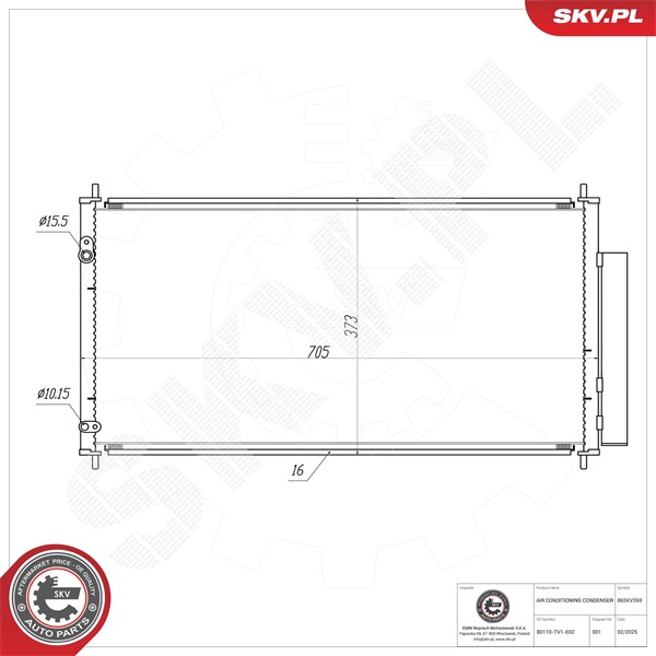 Kondensaattori, ilmastointilaite ESEN SKV ESEN SKV