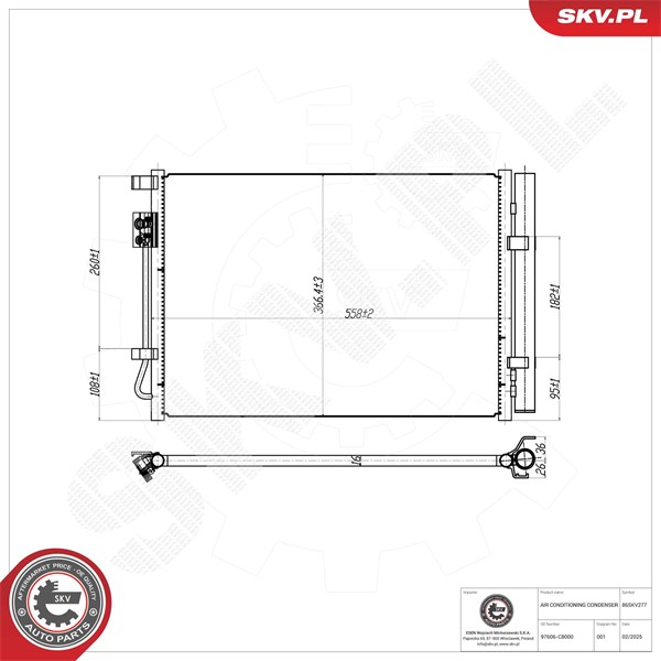 Kondensaattori, ilmastointilaite ESEN SKV ESEN SKV