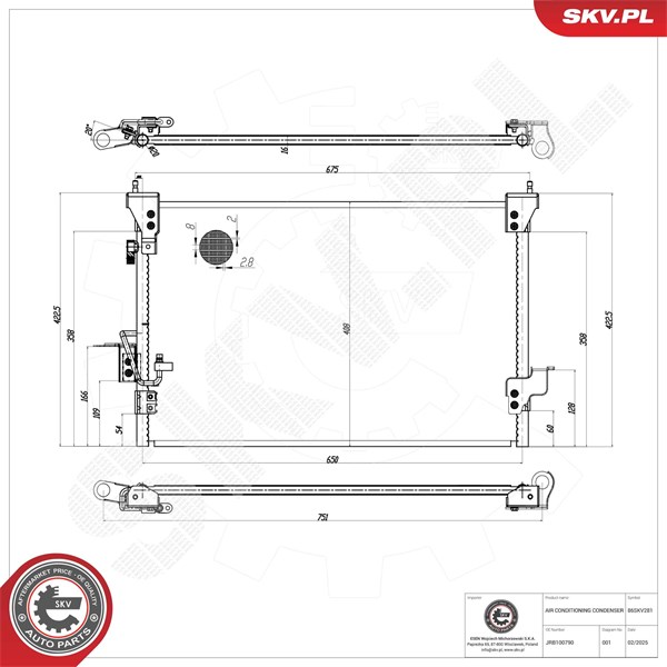 Kondensaattori, ilmastointilaite ESEN SKV ESEN SKV Kondensaattori, ilmastointilaite ESEN SKV ESEN SKV