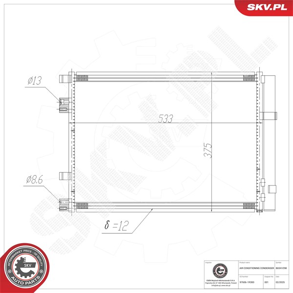 Kondensaattori, ilmastointilaite ESEN SKV ESEN SKV