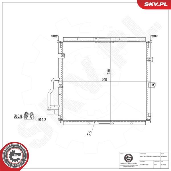 Kondensaattori, ilmastointilaite ESEN SKV ESEN SKV