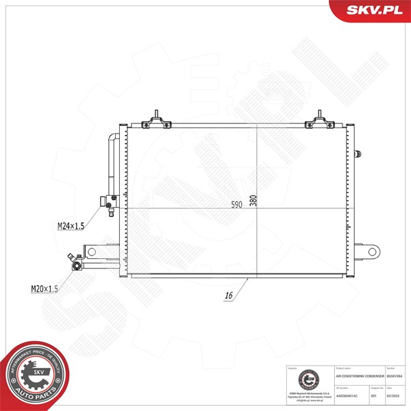 Kondensaattori, ilmastointilaite ESEN SKV ESEN SKV