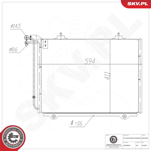 Kondensaattori, ilmastointilaite ESEN SKV ESEN SKV