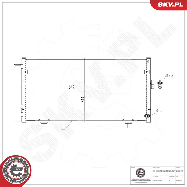 Kondensaattori, ilmastointilaite ESEN SKV ESEN SKV